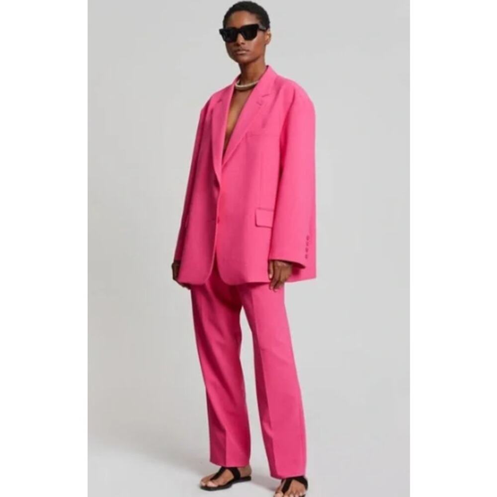 The Frankie Shop Bea Oversized Blazer in Fuschia Hot Pink XXS‎